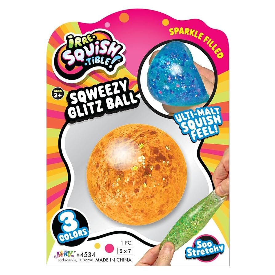Amazon.com: JA-RU Sqweezy Glitz Ball (1 Ball Assorted